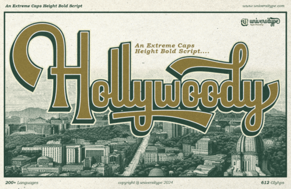Hollywoody Font Review: Vintage Glamour for Digital Campaigns